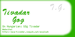 tivadar gog business card